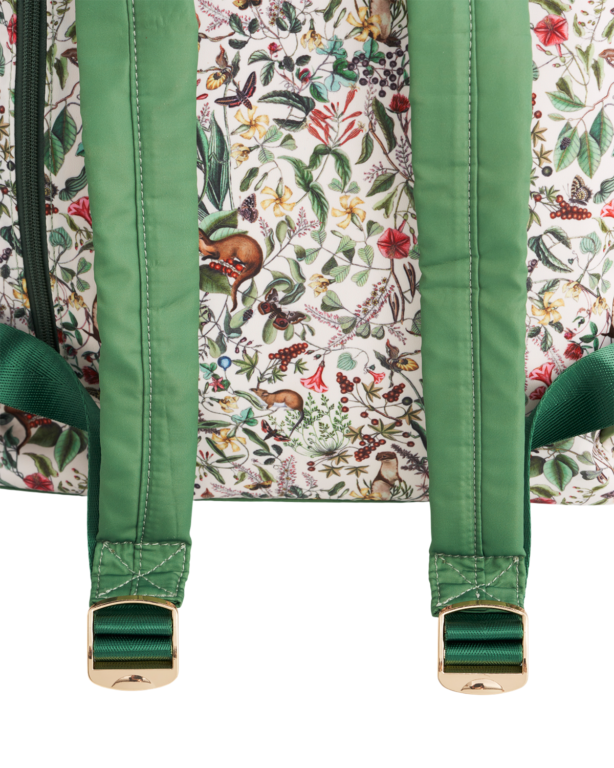 Green Garden Floral Buckle Backpack