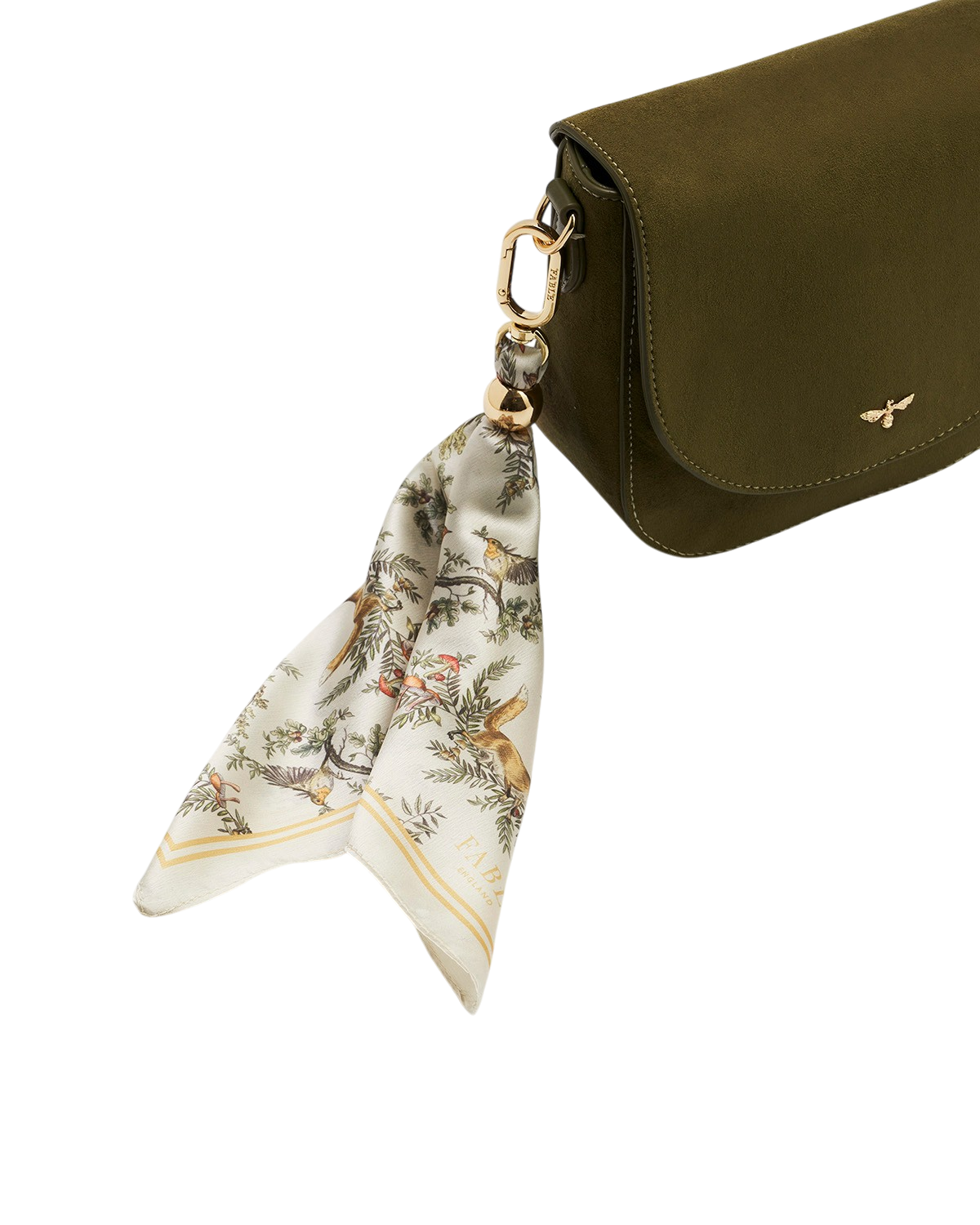 Beth Faux Suede Saddle Bag in Khaki