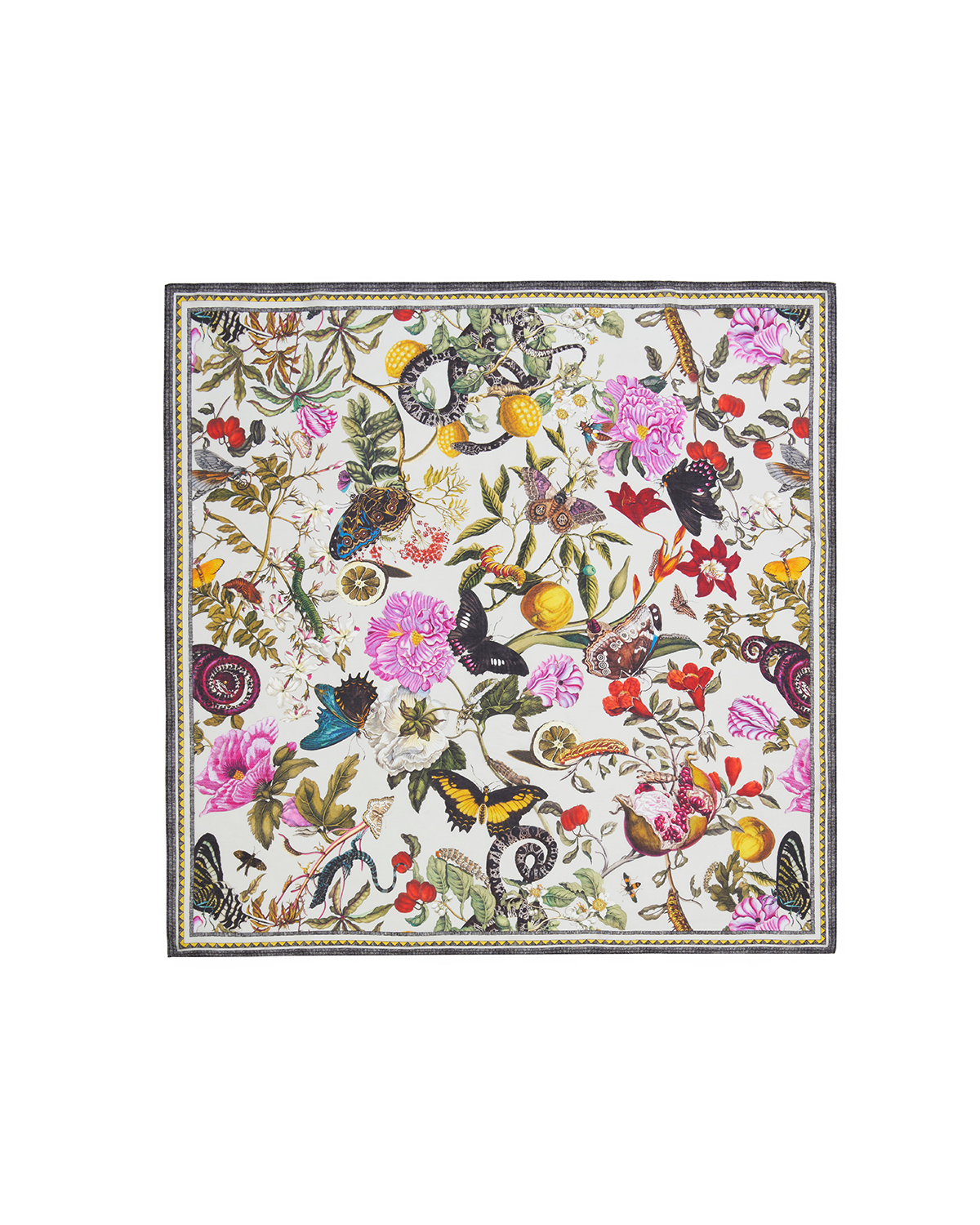 Floral Engravings Large Square Scarf