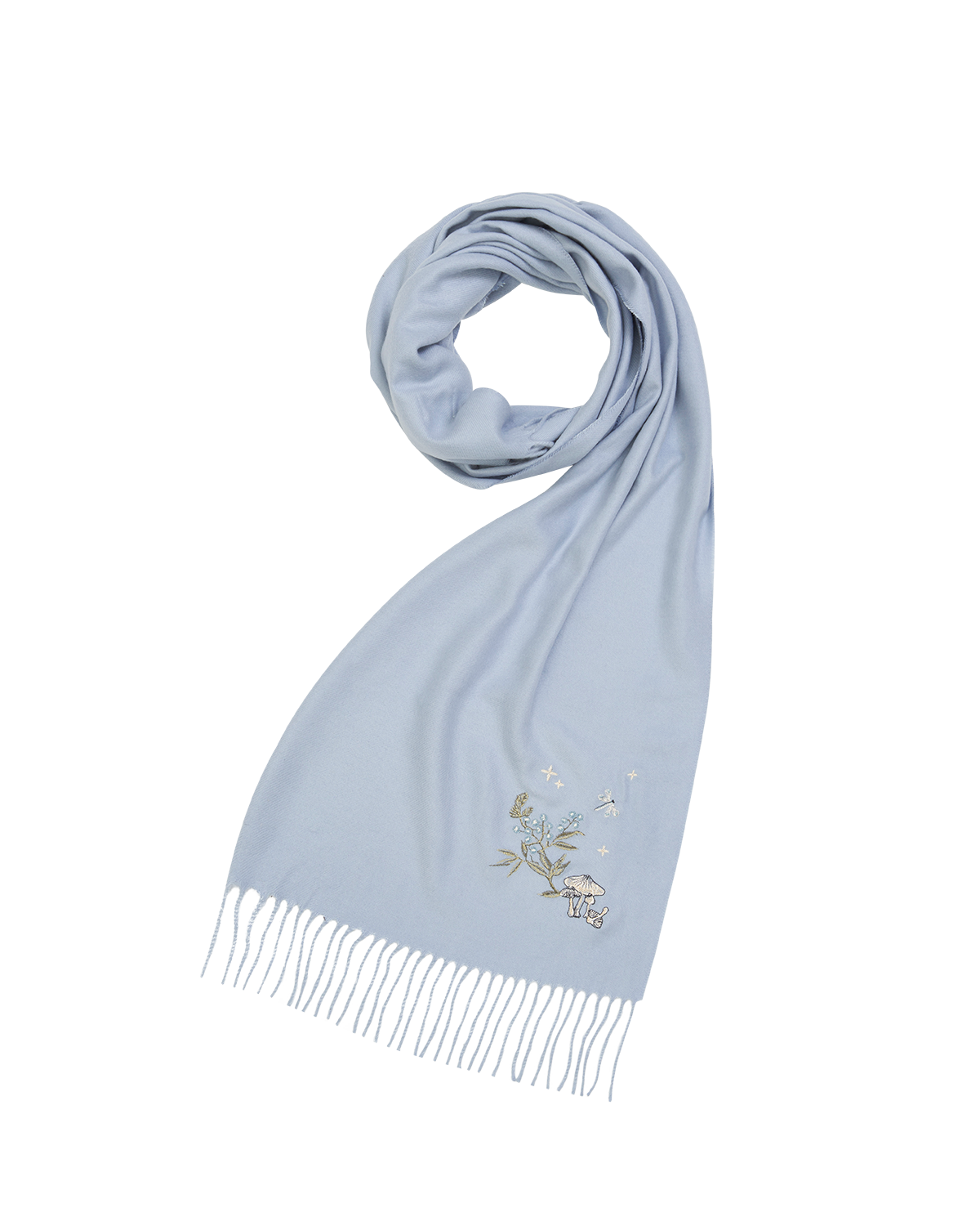Bufanda Bordado de Setas - Celeste