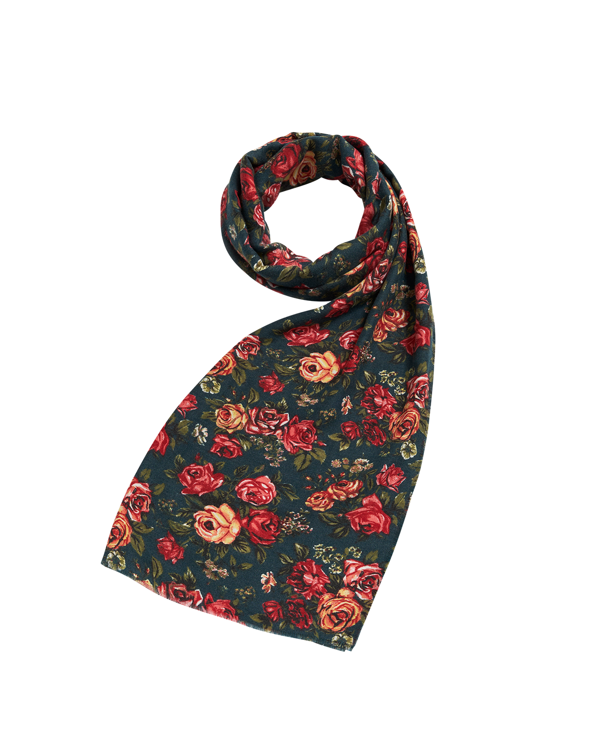 Rose patterned scarf on a white background