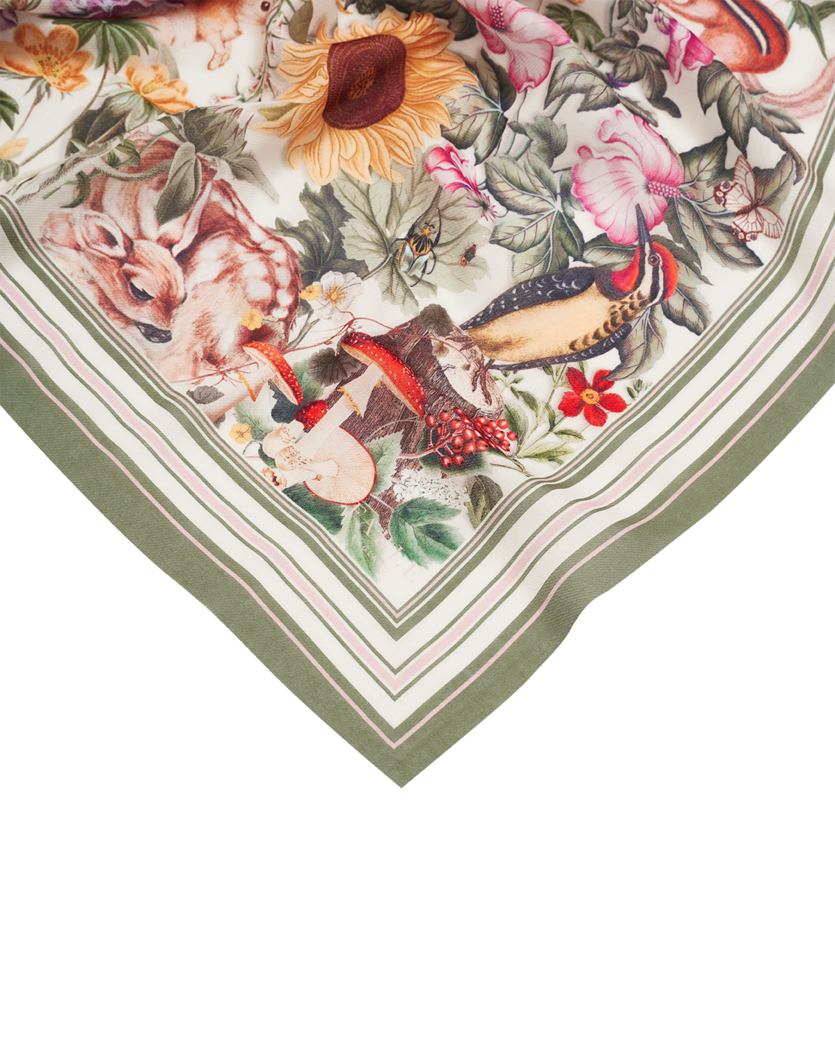 Ivory Botanical Large Rectangle Scarf