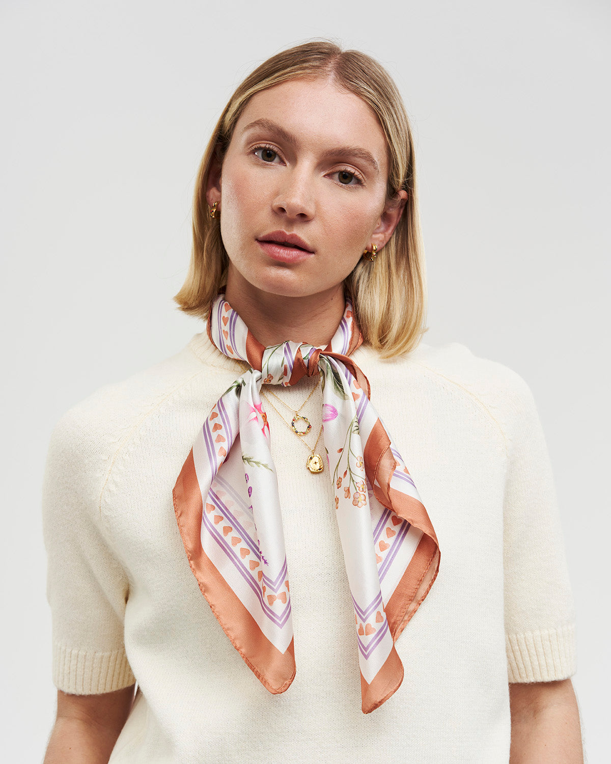 Ivory Penelope Medium Square Scarf