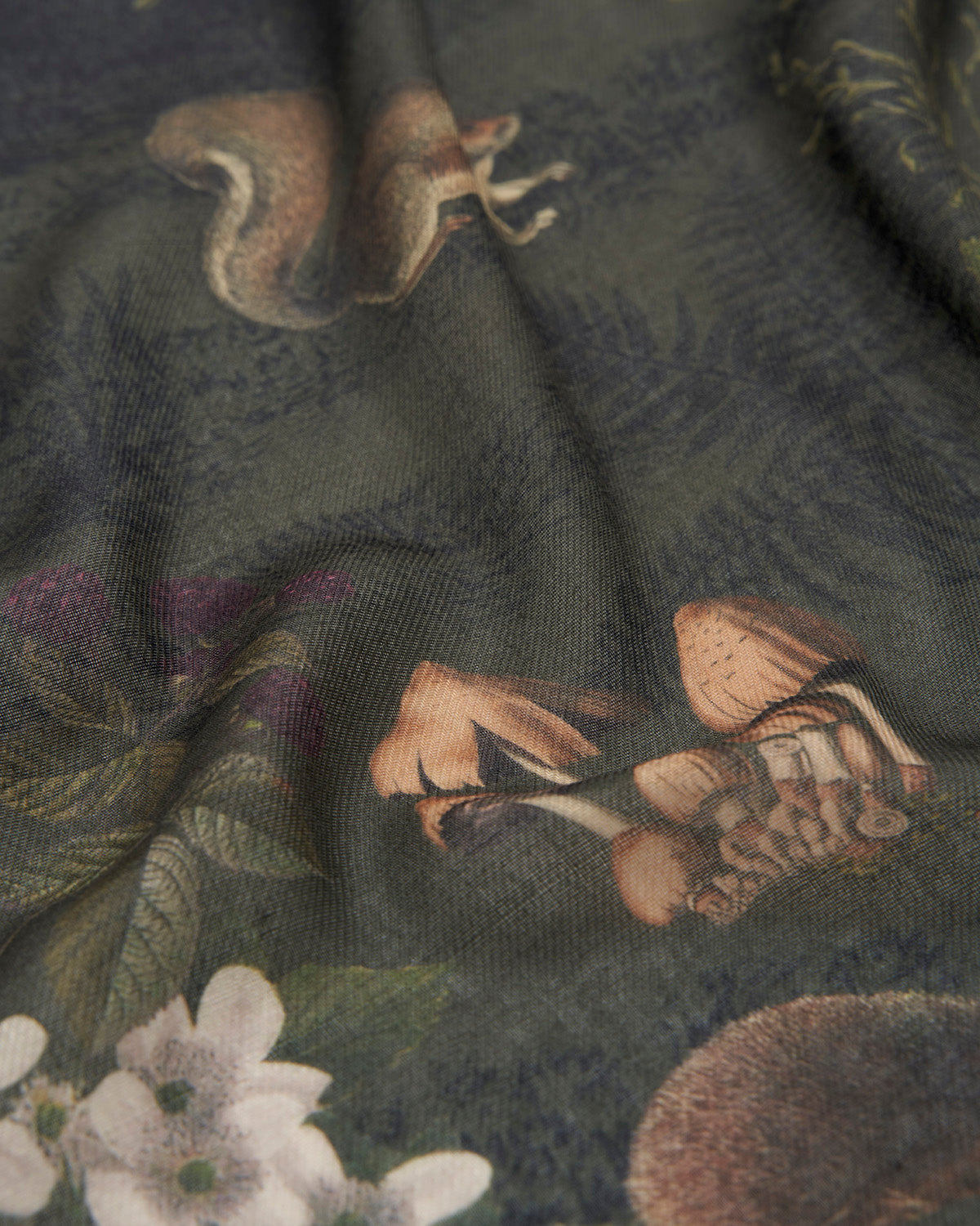 Woodland Meadow Large Rectangle Scarf in Midnight
