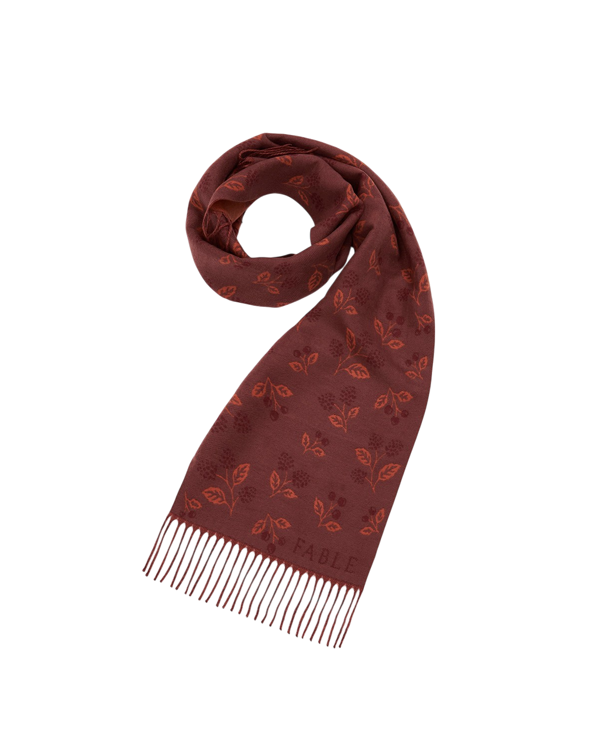 Blackberry Long Jacquard Scarf in Burgundy