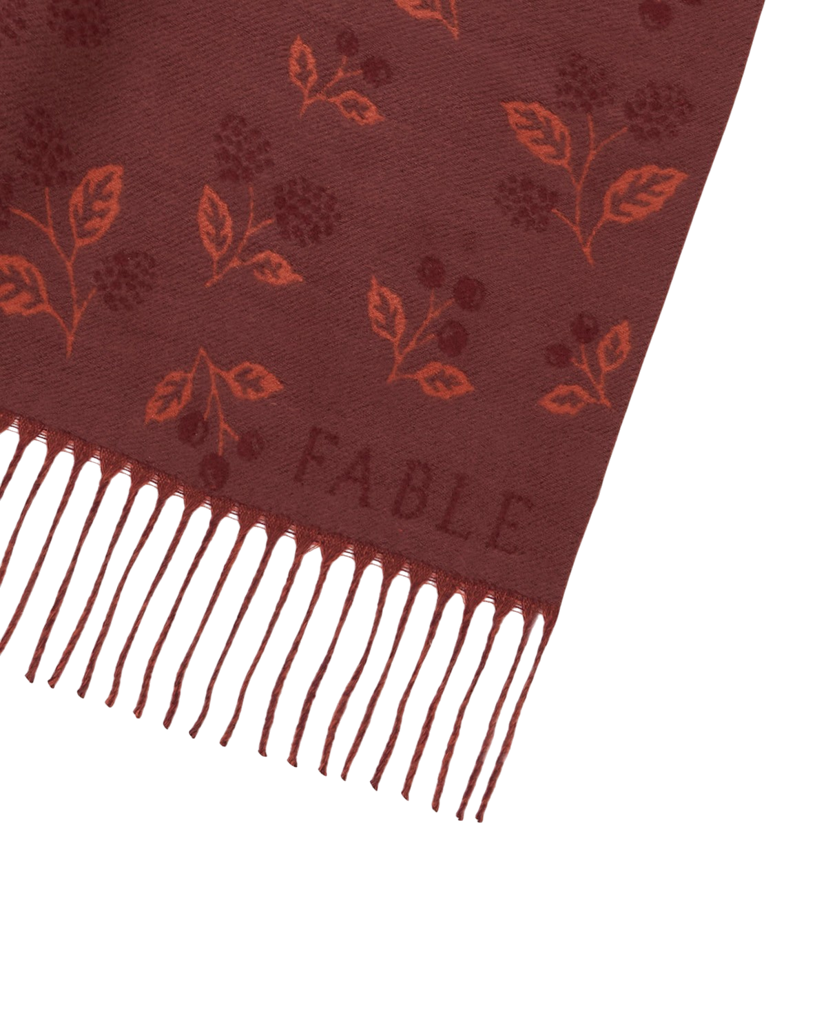Blackberry Long Jacquard Scarf in Burgundy