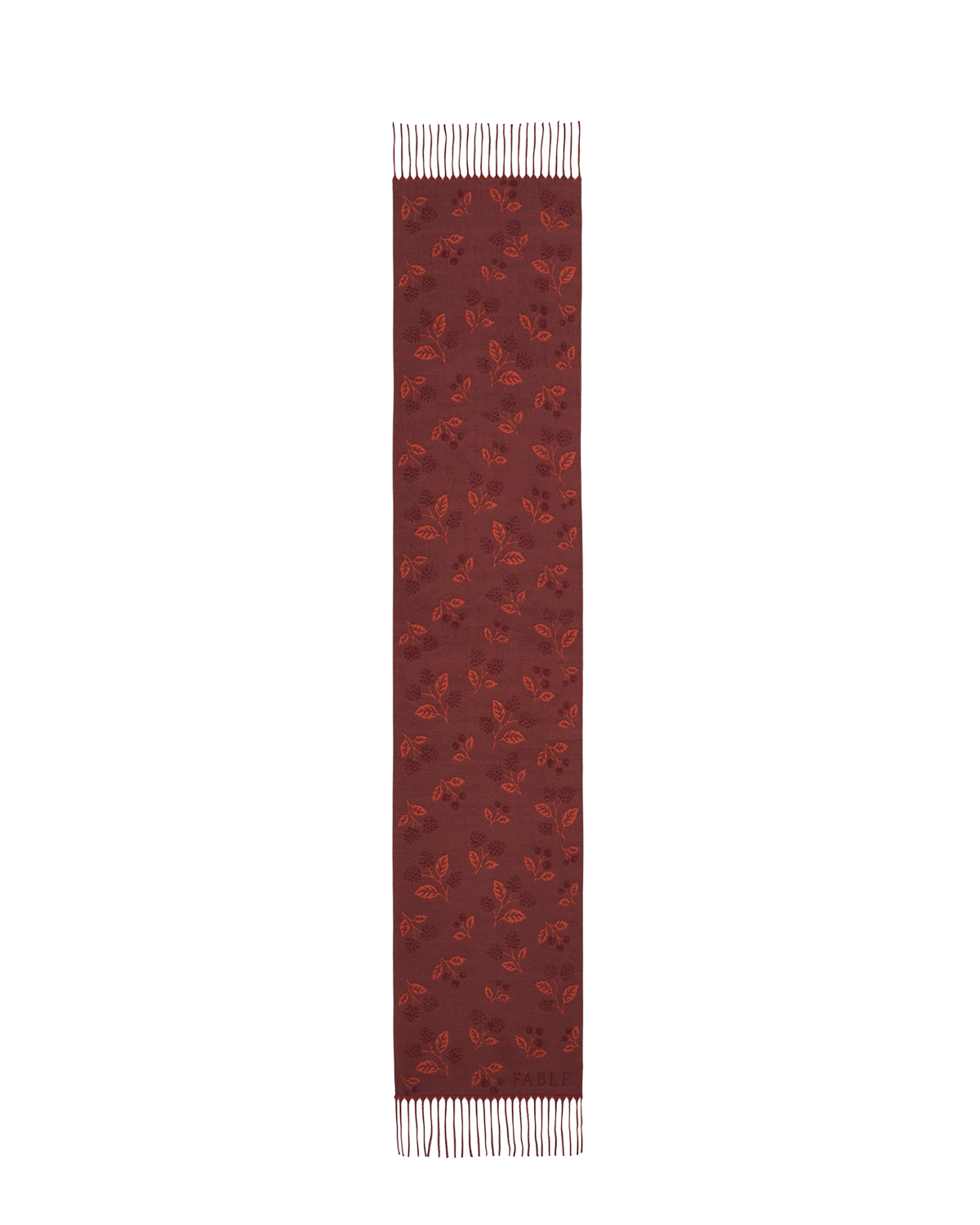 Blackberry Long Jacquard Scarf in Burgundy