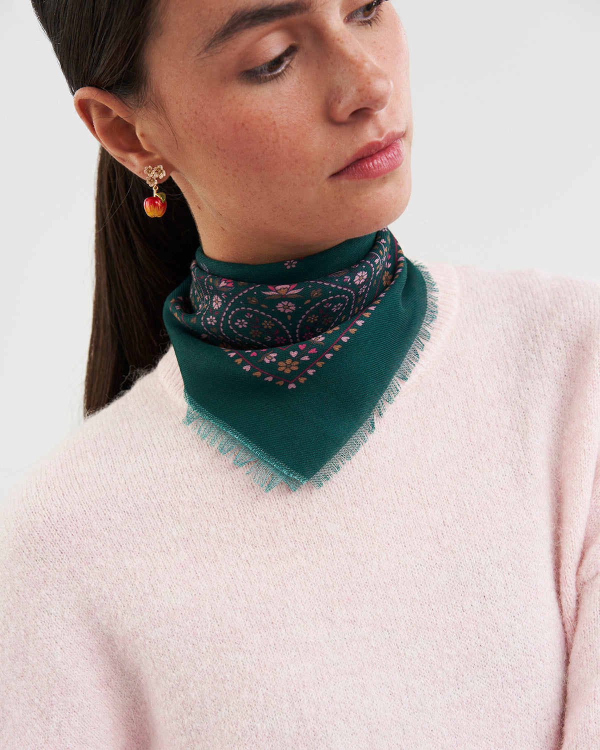 Paisley Bee Bandana Scarf in Green