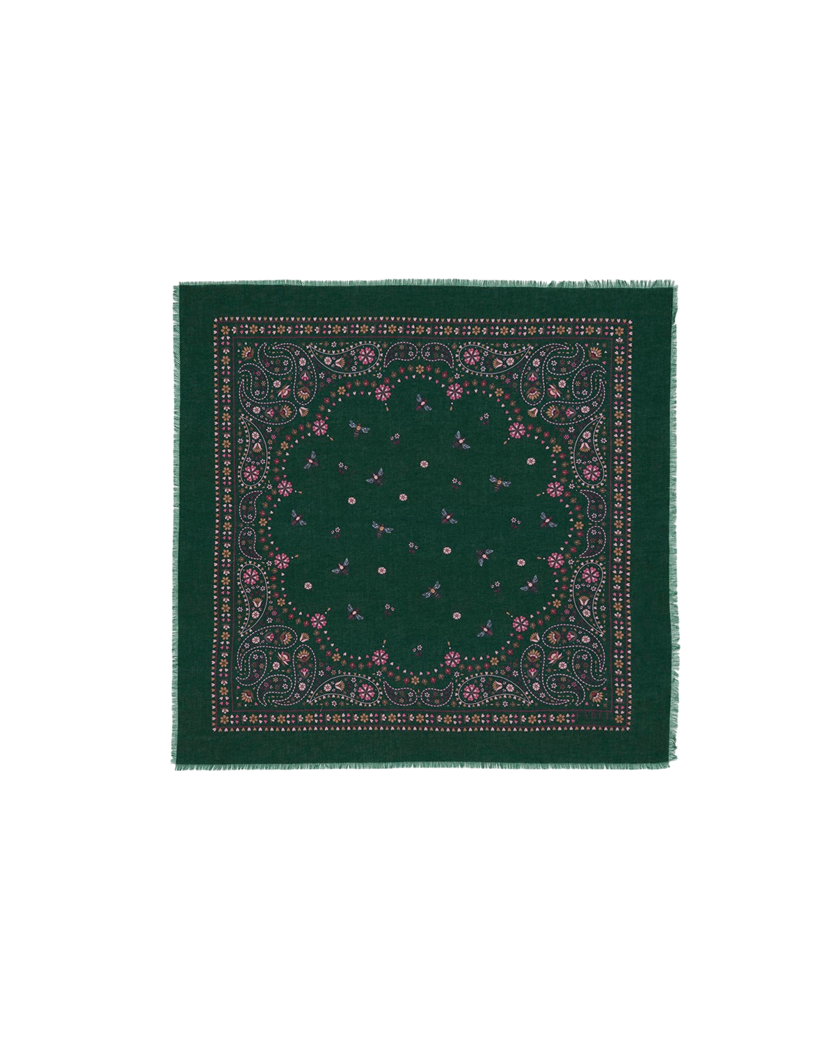 Paisley Bee Bandana Scarf in Green
