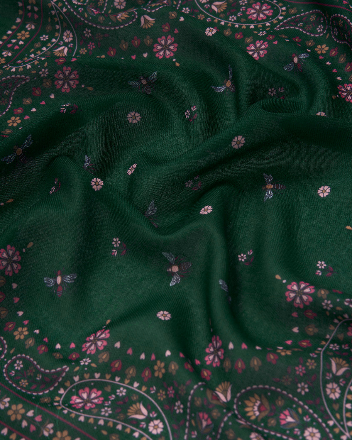 Paisley Bee Bandana Scarf in Green