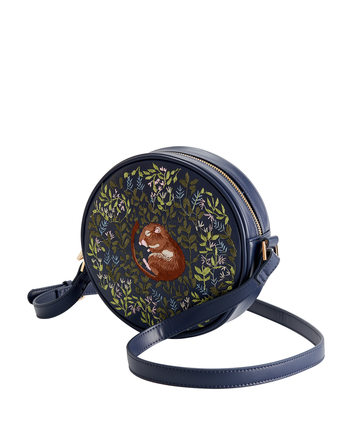 Chloe runde Tasche mit Siebenschläfer-Stickerei