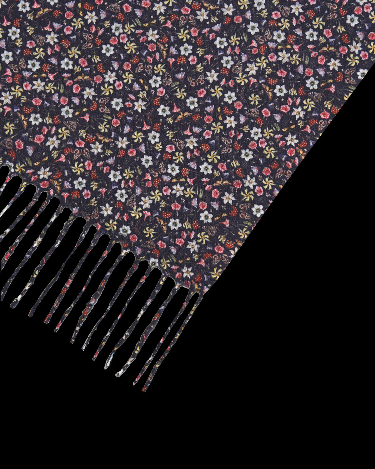 Bufanda Flores con Flecos