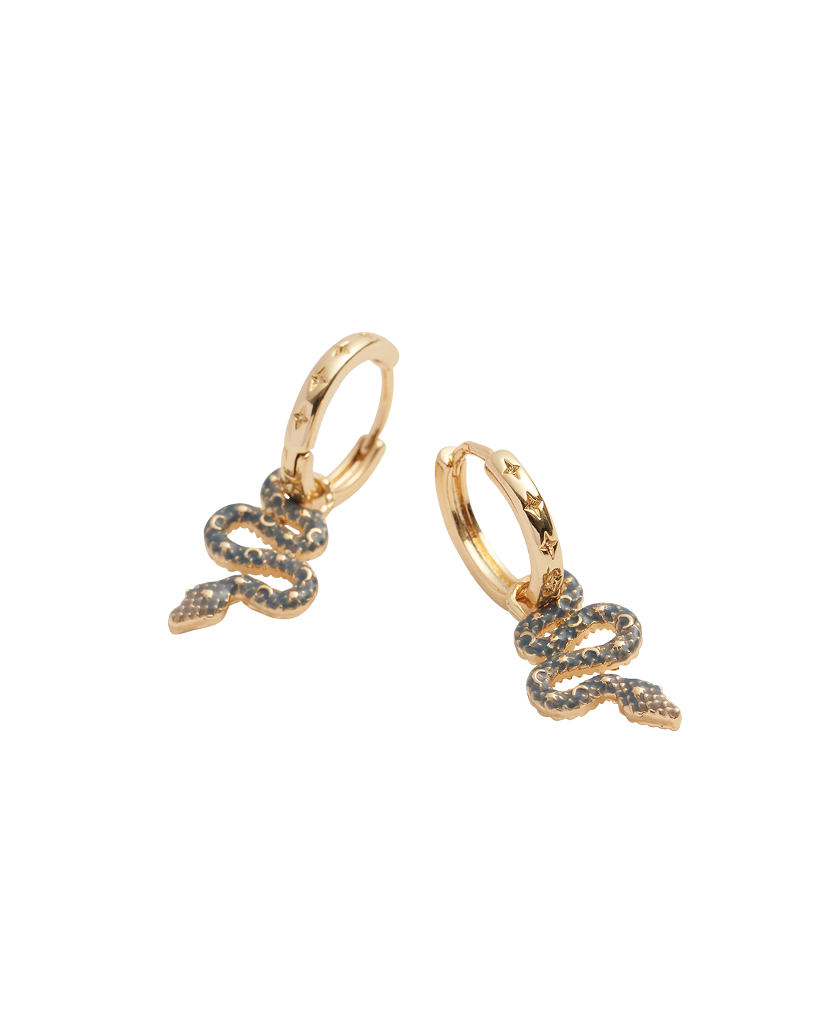Celestial Snake Huggie Earrings