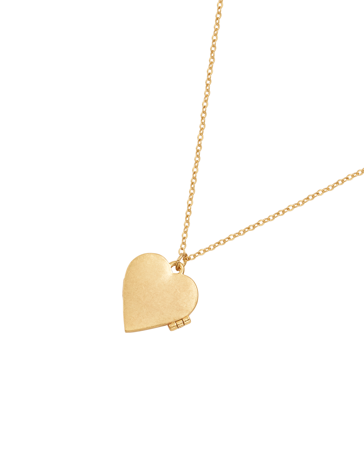 Collar con cadena y relicario en forma de corazón y golondrina