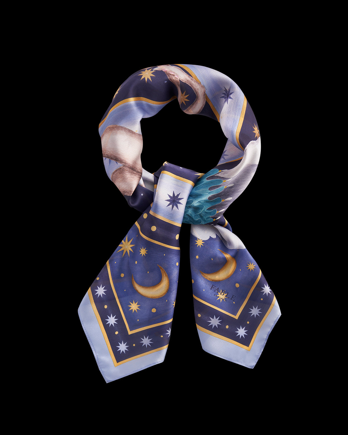 Blue Catherine Rowe Pet Portraits Whippet Silk Square Scarf