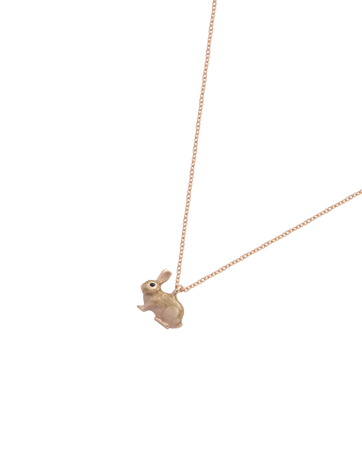 Collar corto de conejo esmaltado
