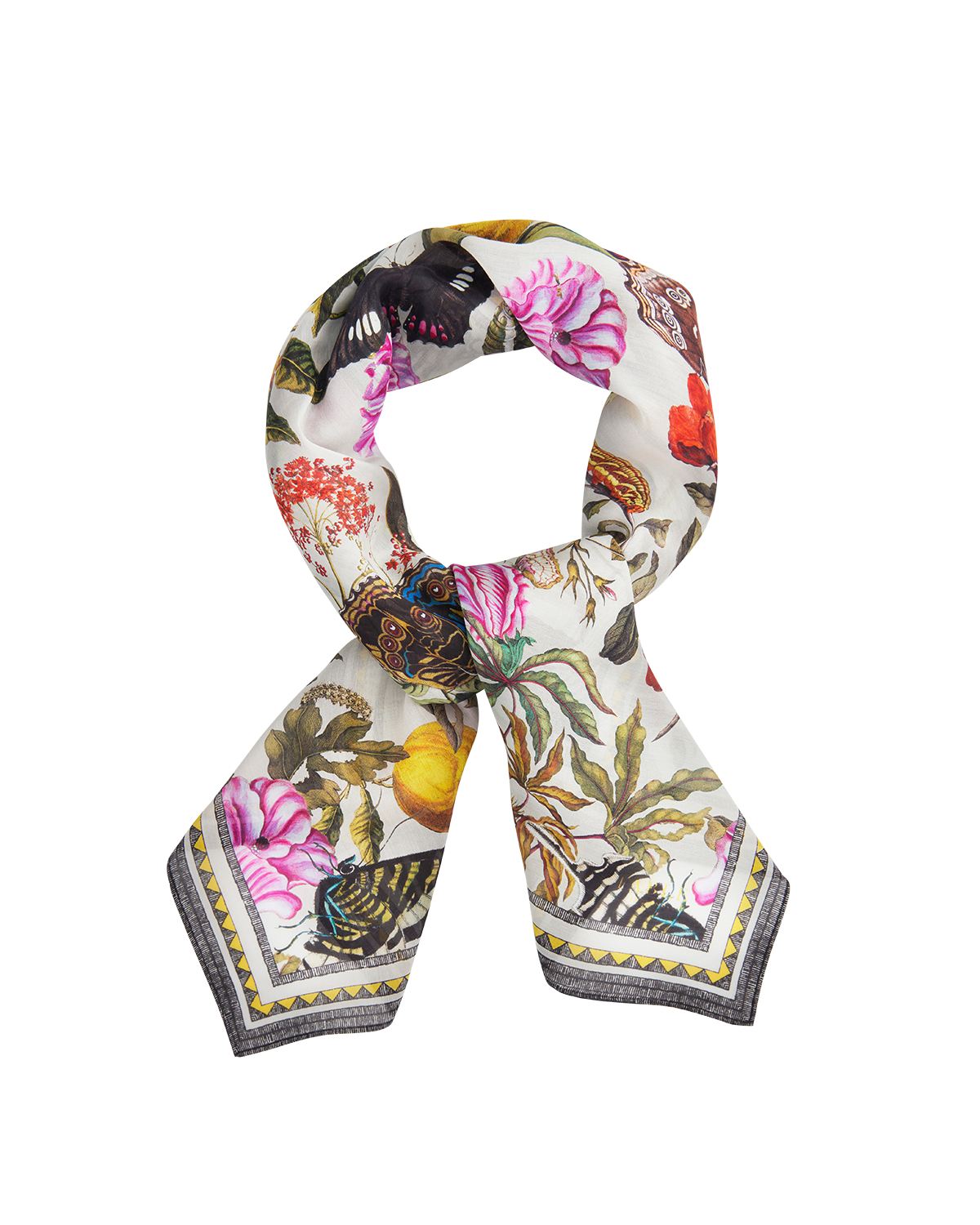 Floral Engravings Large Square Scarf
