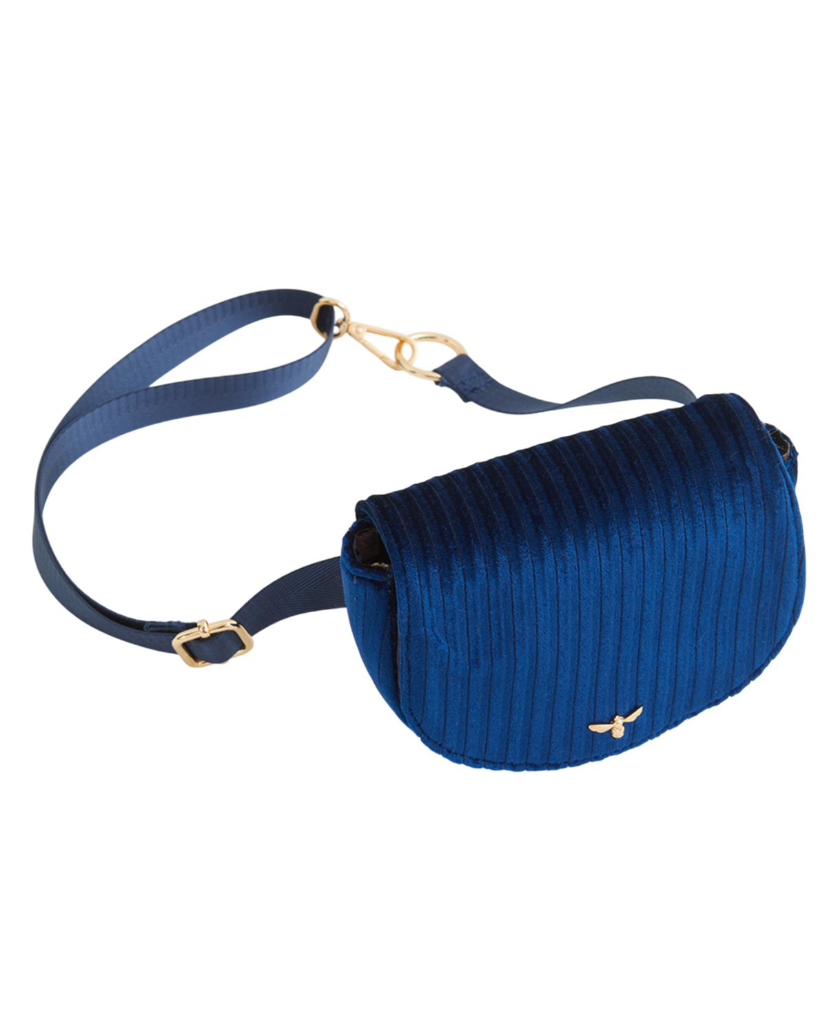 Navy Velvet Waist Bag
