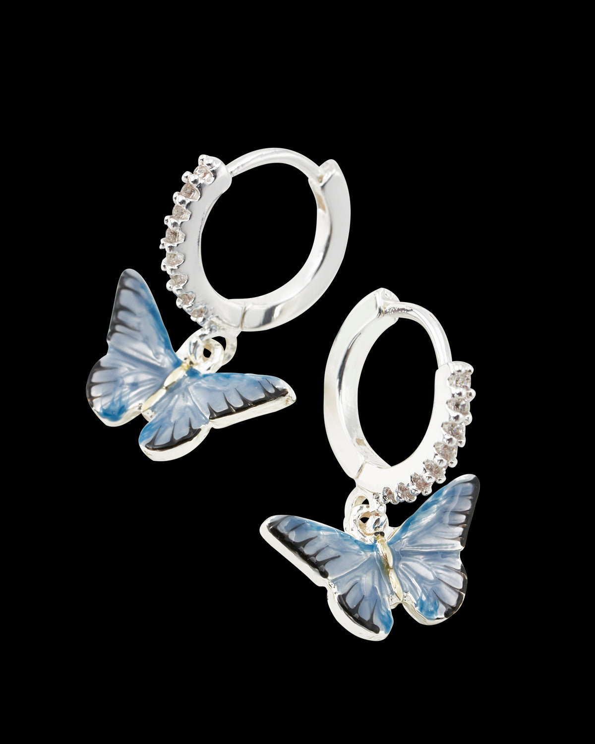 Pendientes Mariposa Azul - Plata
