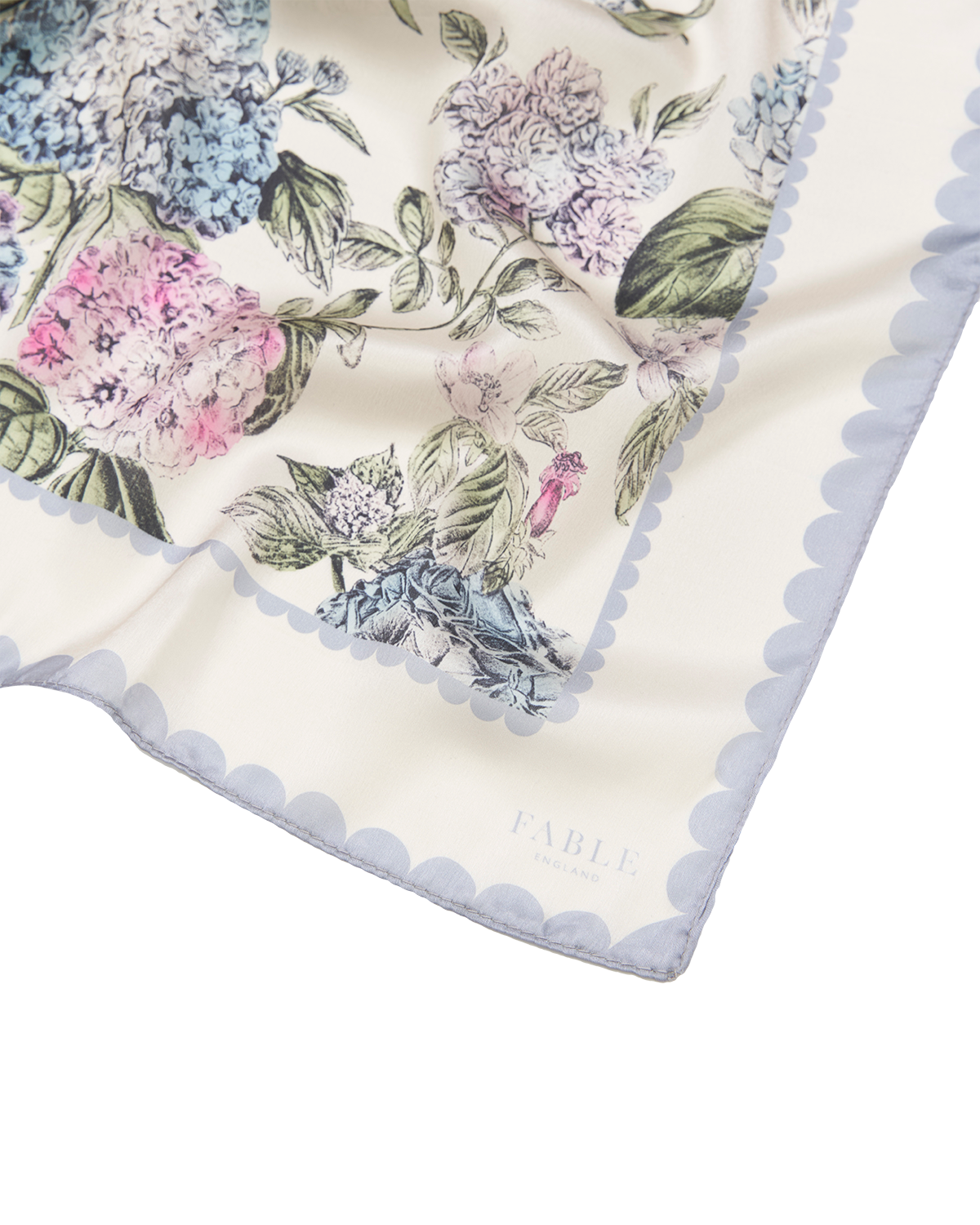 Ivory Hydrangea Square Scarf