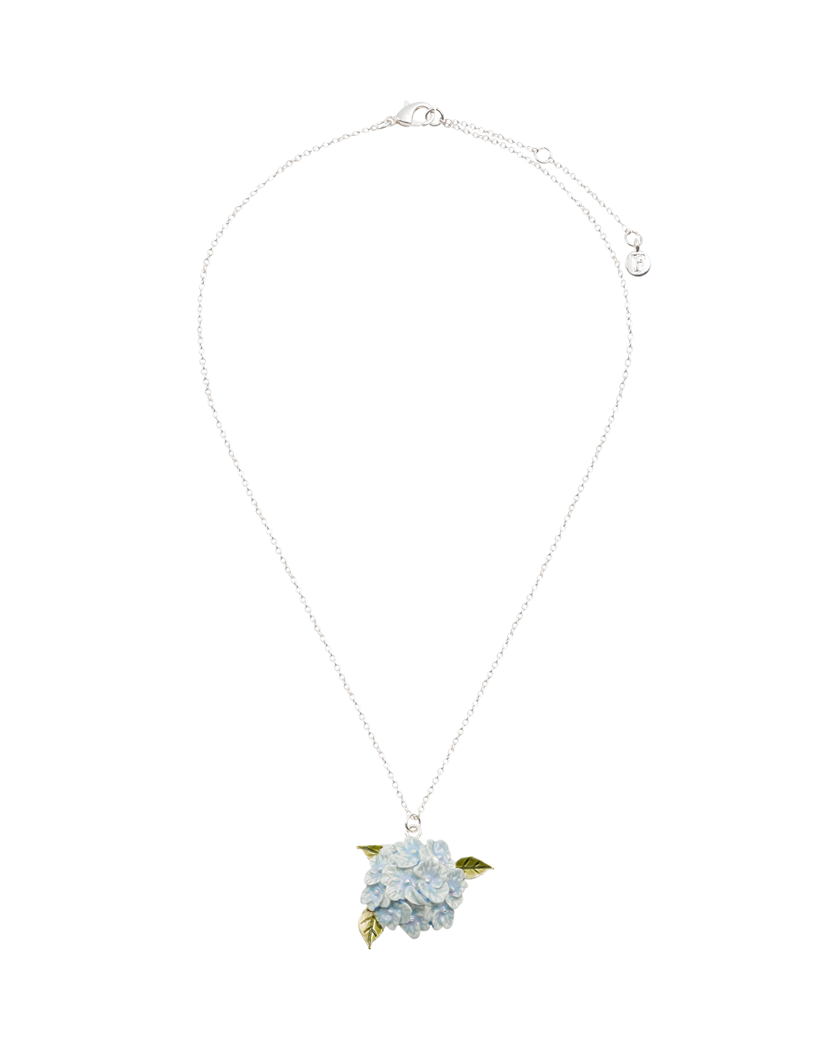 Collar de hortensia plateado