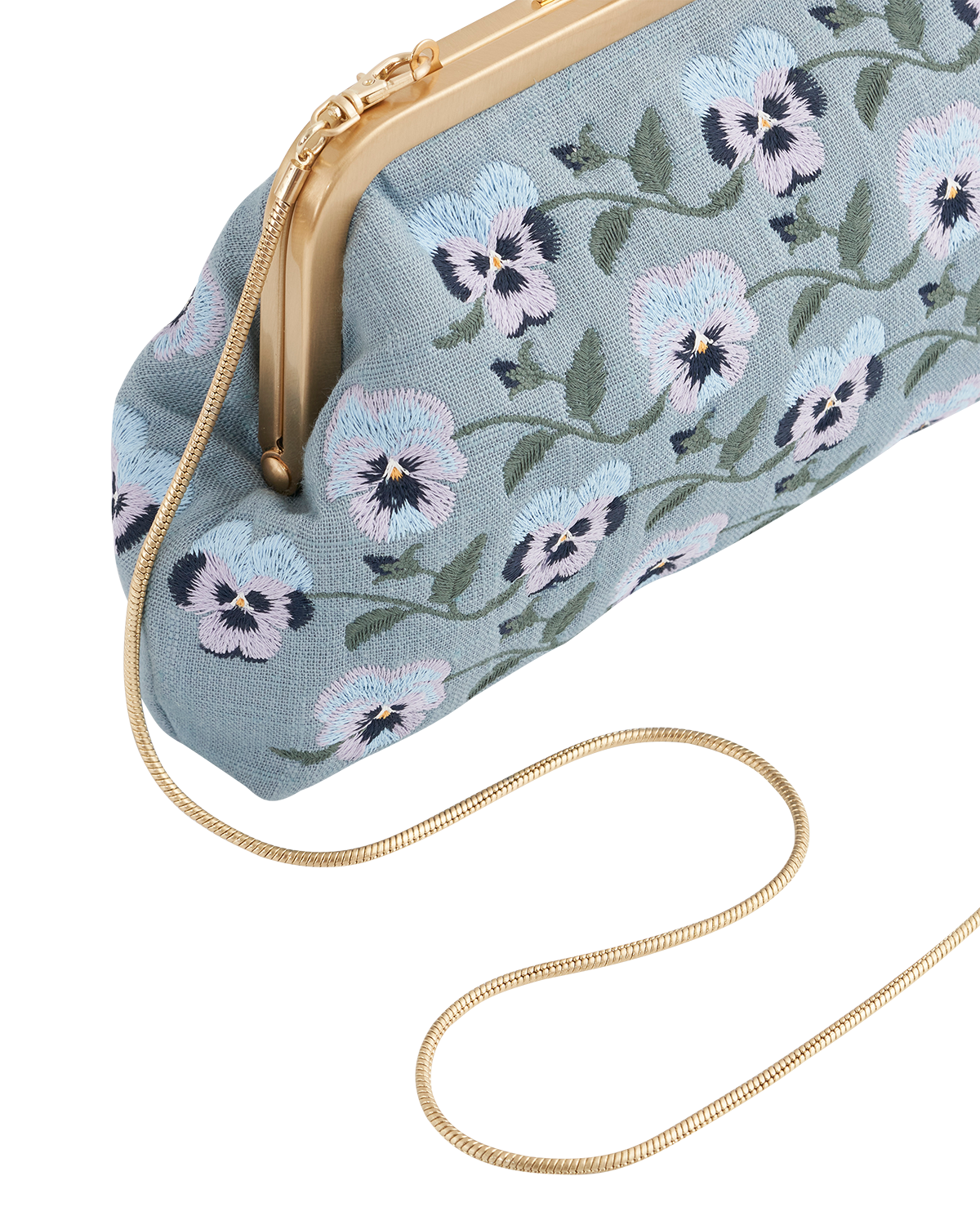 Pansy Victoriana Blue Clutch