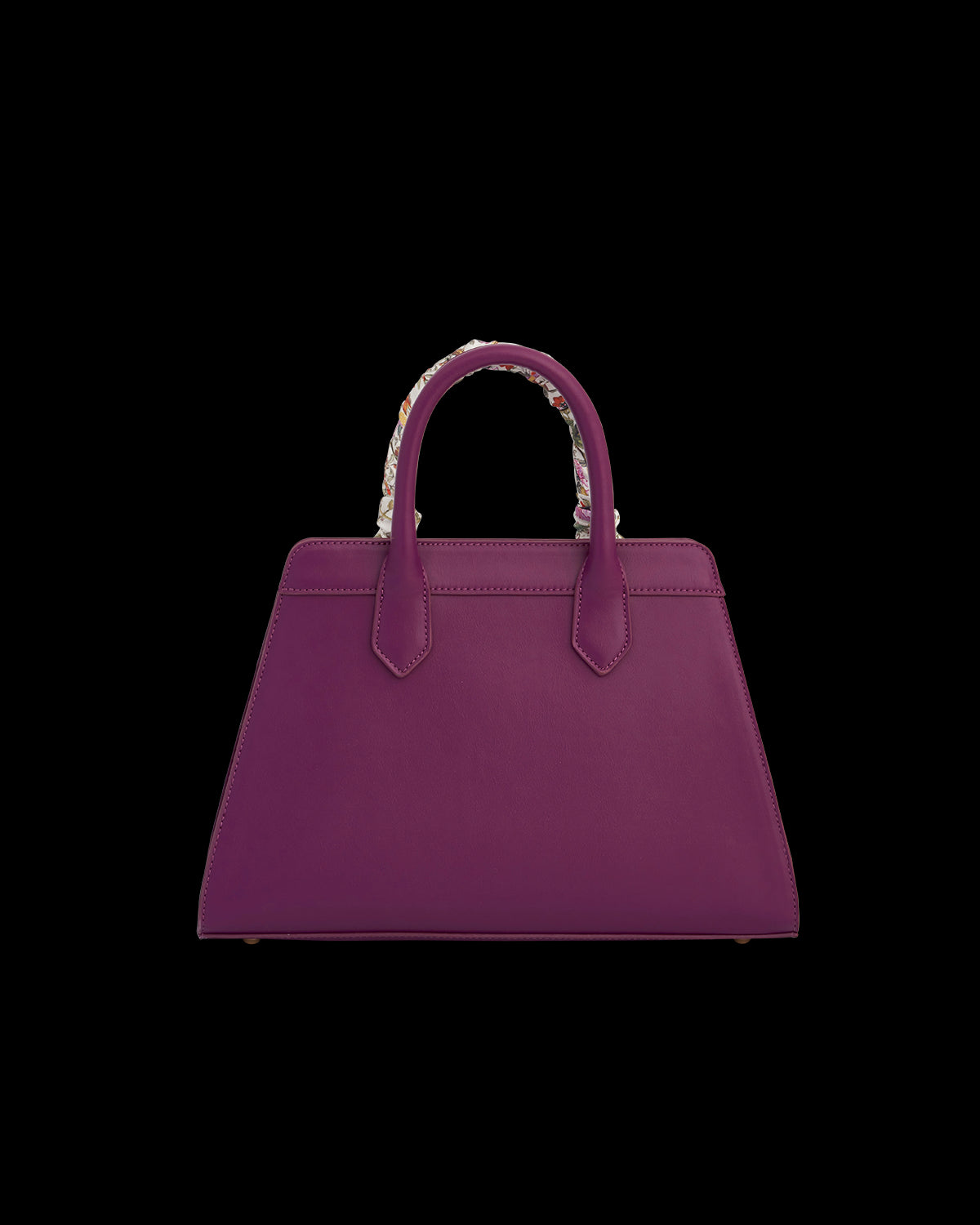 Bolso Tote Floral Grande - Ciruela