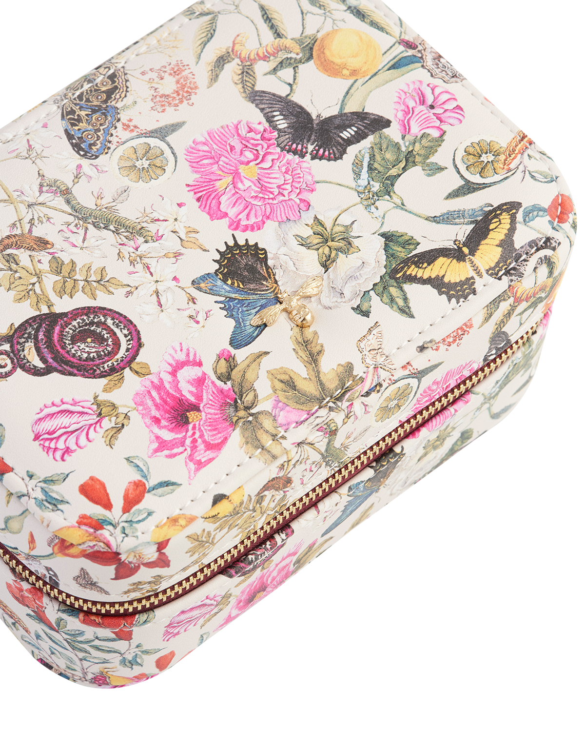 Floral Engravings Large Printed Jewelry Box