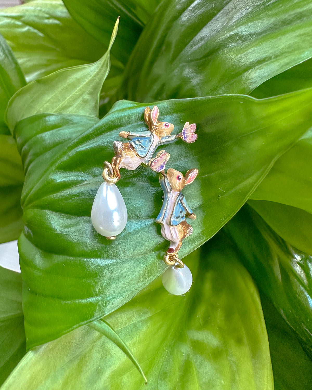 Fable England x Peter Rabbit Butterfly Pearl Drop Earrings