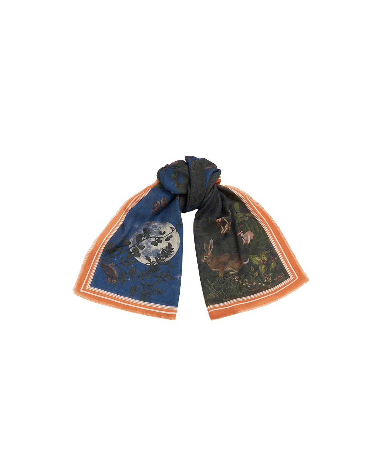 Woodland Meadow Large Rectangle Scarf in Midnight