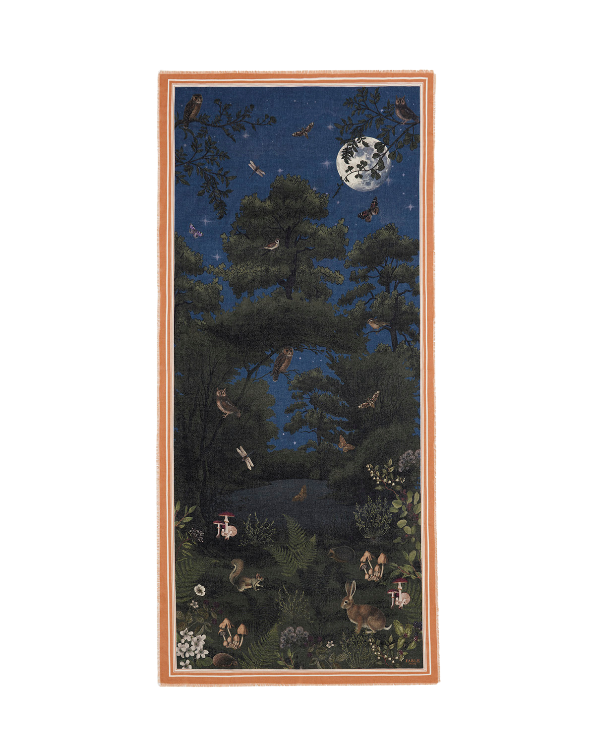 Woodland Meadow Large Rectangle Scarf in Midnight