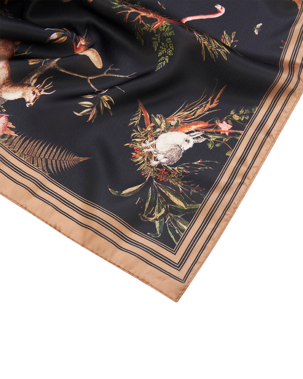 Wonderland Toile Black Square Scarf