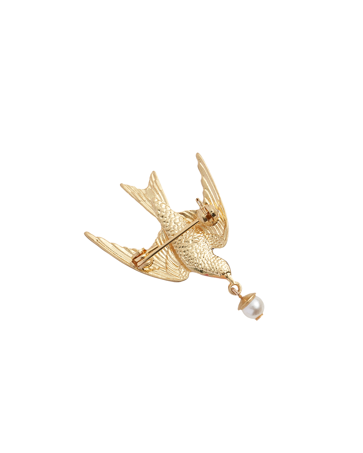 Swallow & Pearl Brooch