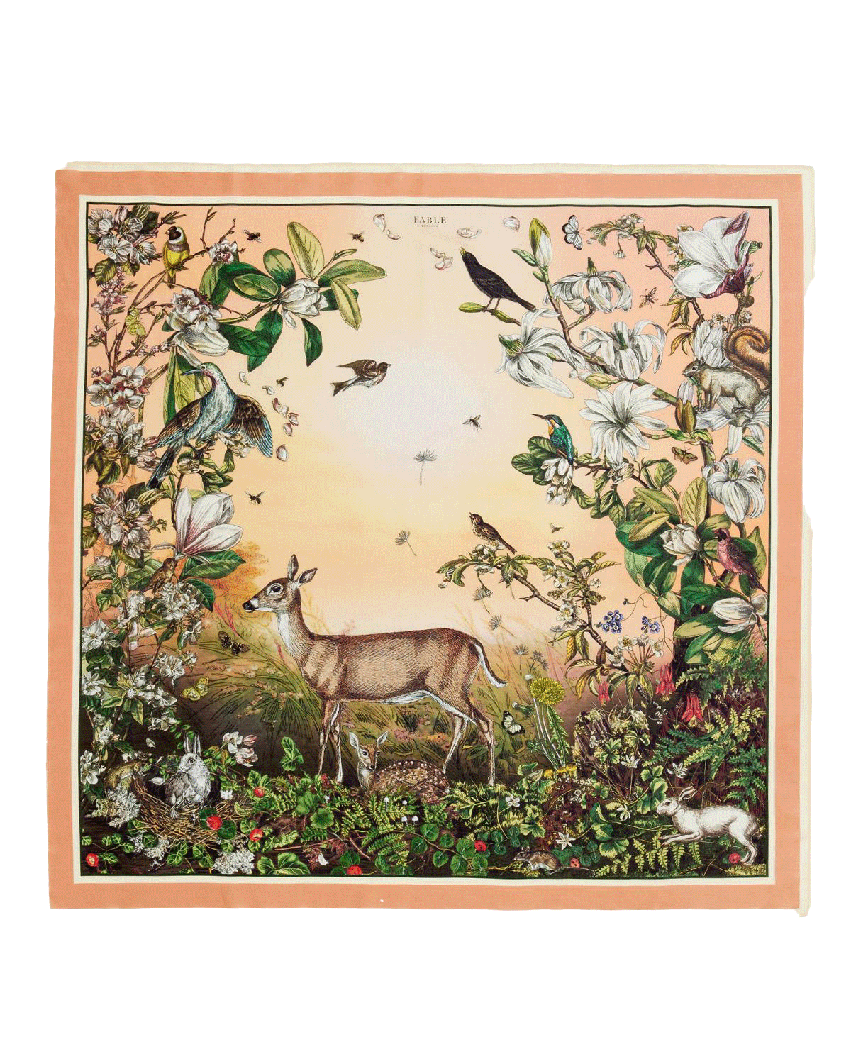 Morning Song Narrative Silk Blend Square Scarf