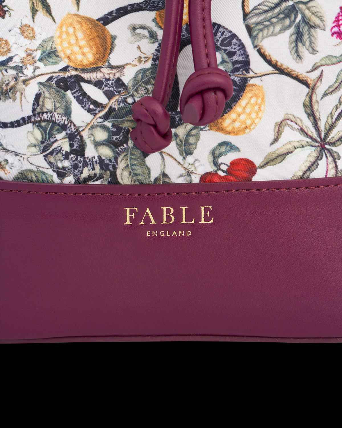 Bolso Bucket Floral Ciruela