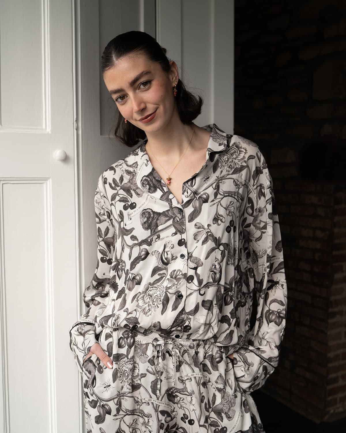 Pijama largo Tree Of Life Monocromático