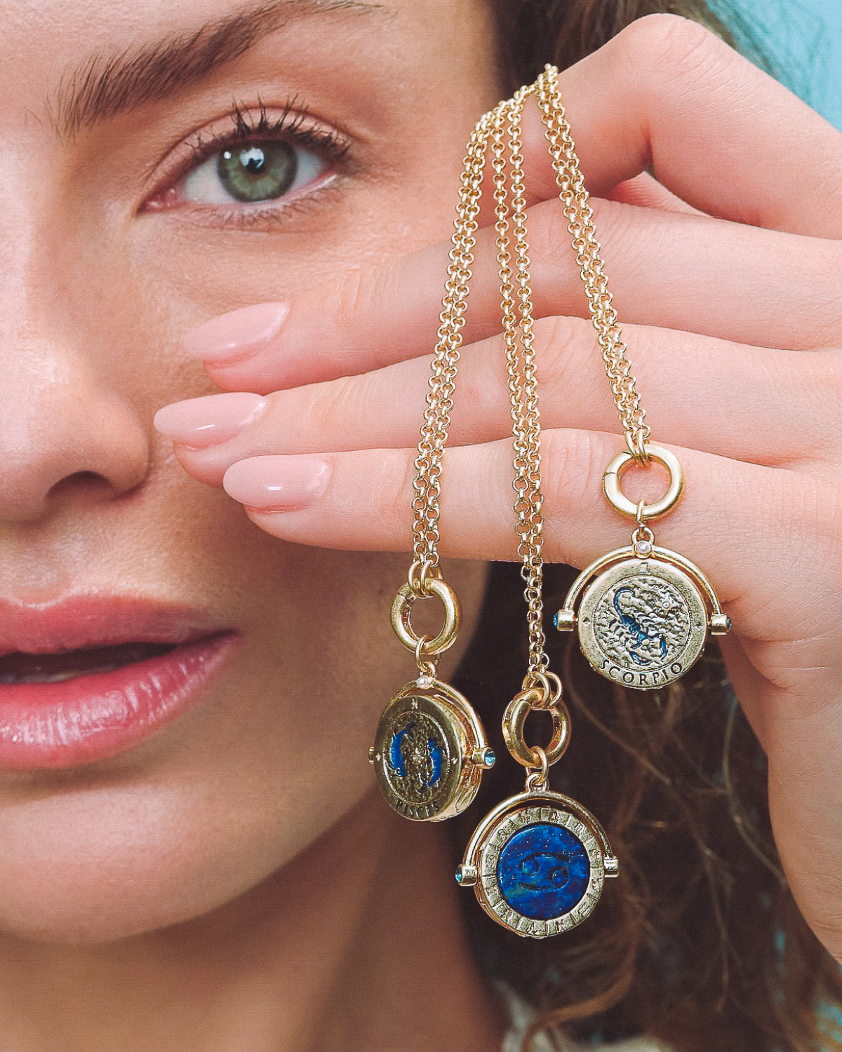 Scorpio Zodiac Spinner Necklace in Gold