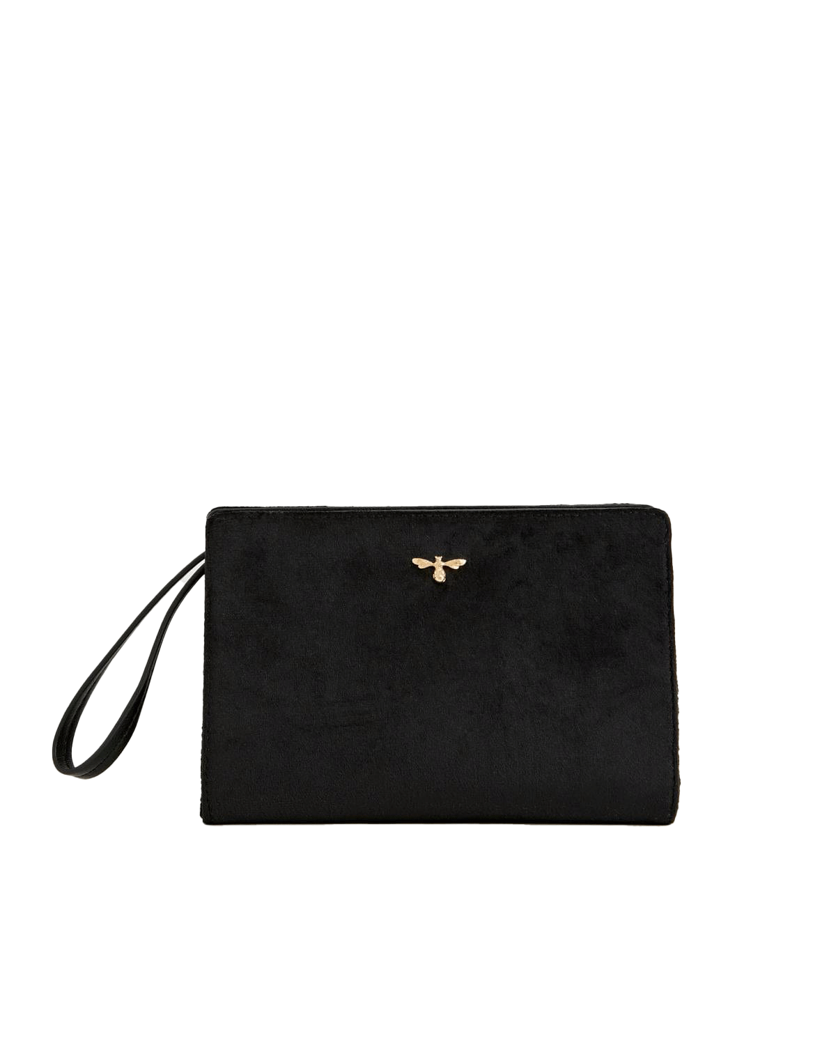 Bonnie Velvet Wristlet Pouch - Black