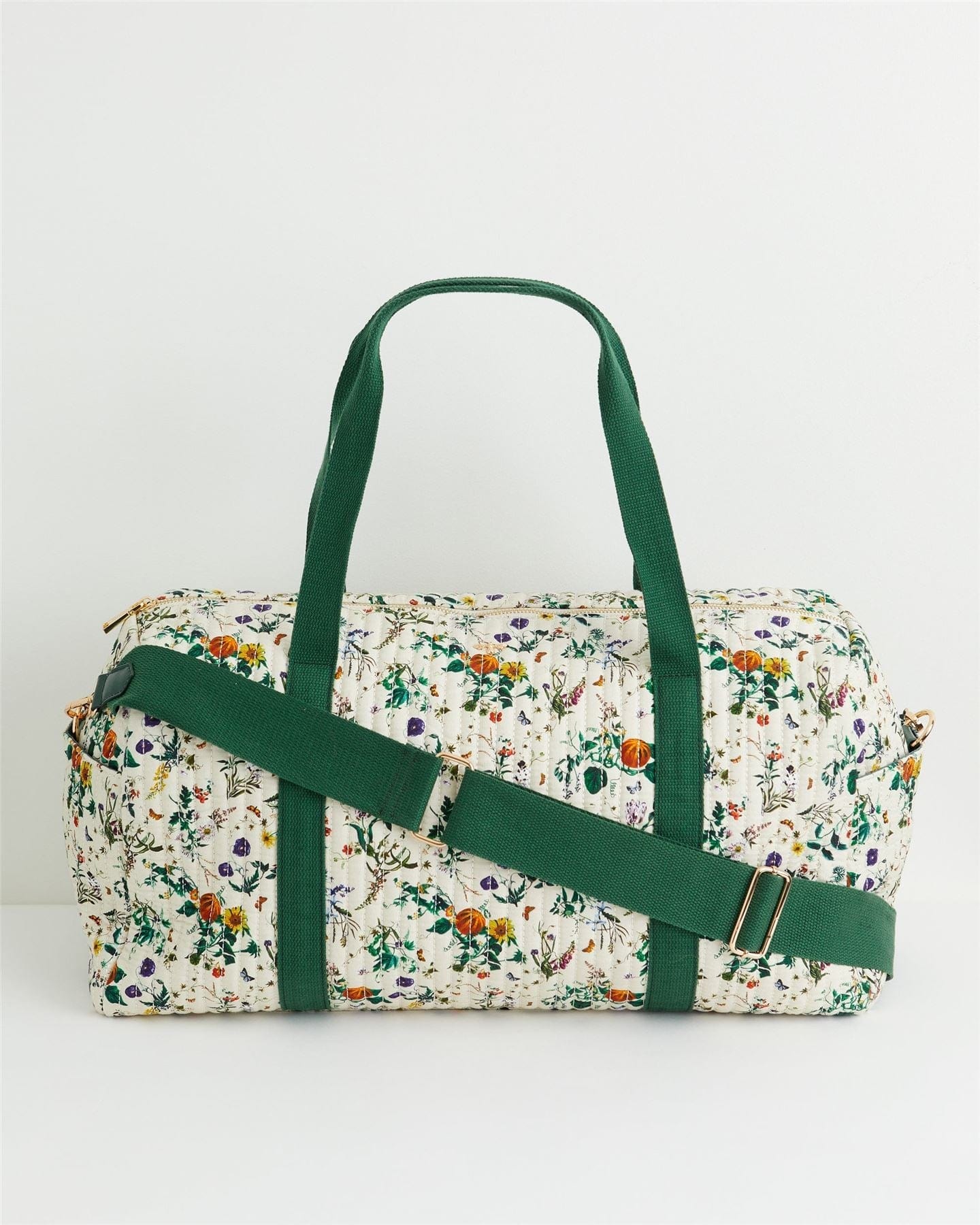 Pumpkin Ivory Quilted Weekender Bag by Fable England
