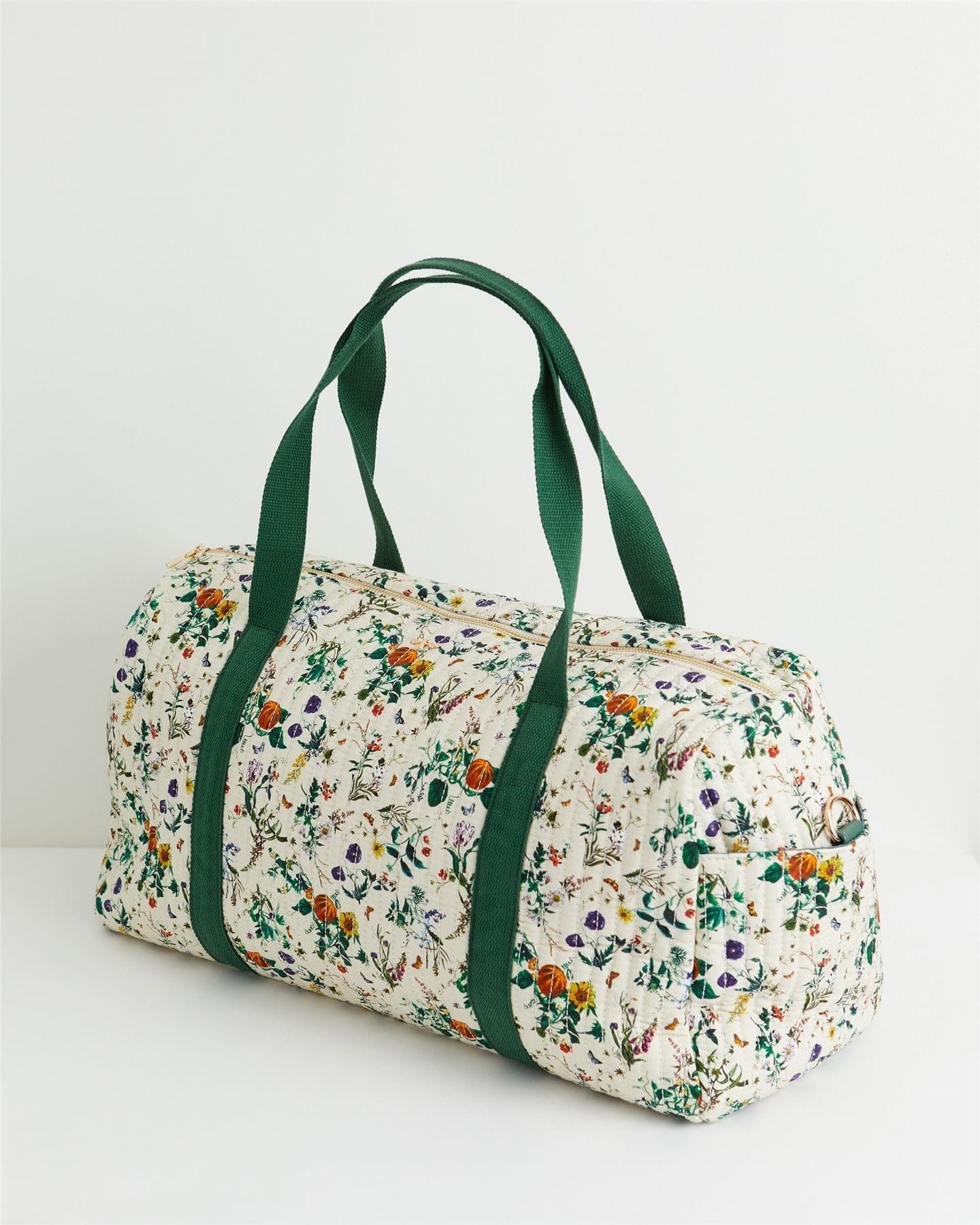 Pumpkin Ivory Quilted Weekender Bag by Fable England