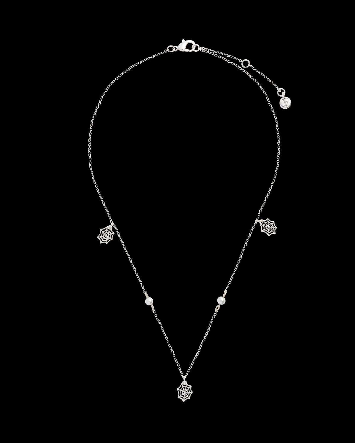 Collar Telaraña & Perlas - Plata