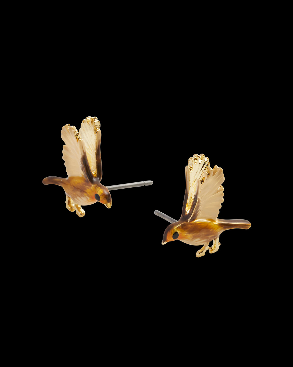 Pendientes Petirrojo en Vuelo Esmaltados