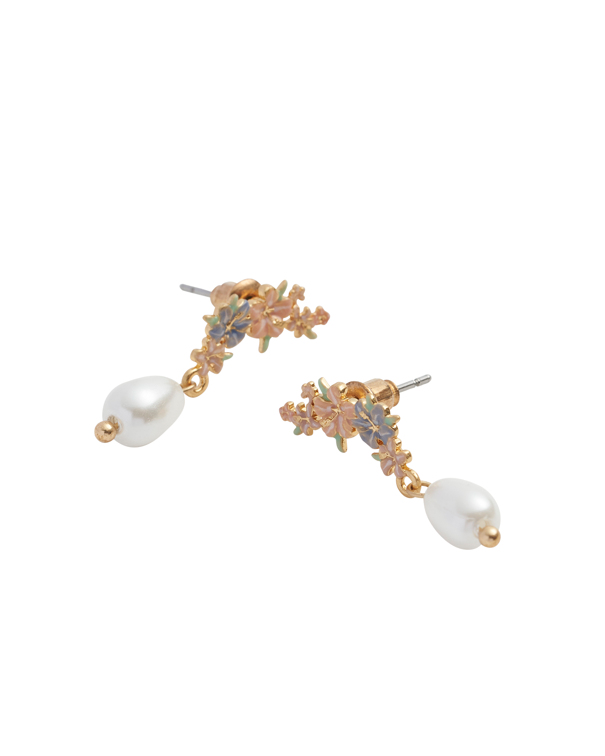 Hibiscus & Pearl Earrings