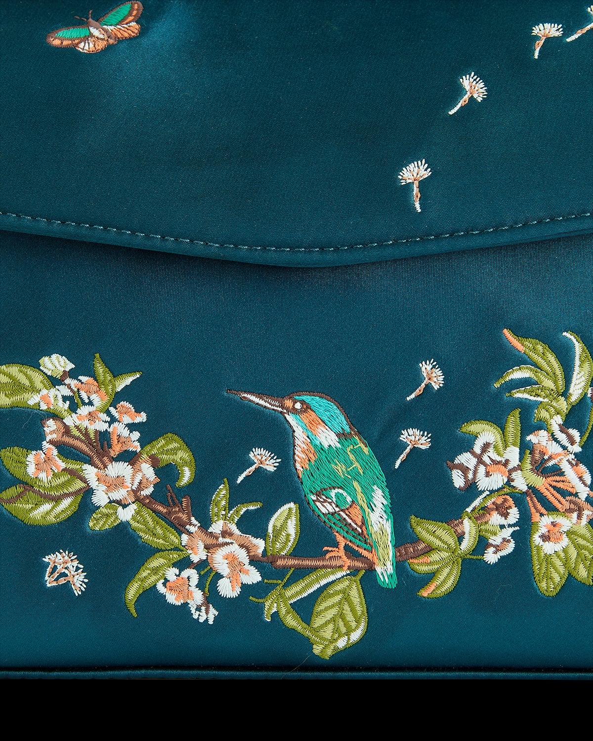 Bolso Tote Mini Martín Pescador "Morning Song" Verde Azulado
