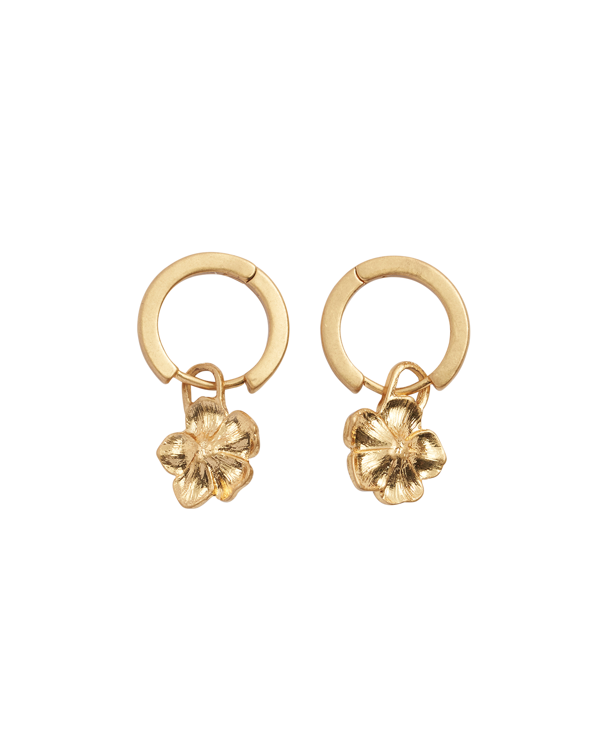 Pendientes tipo huggie con flor