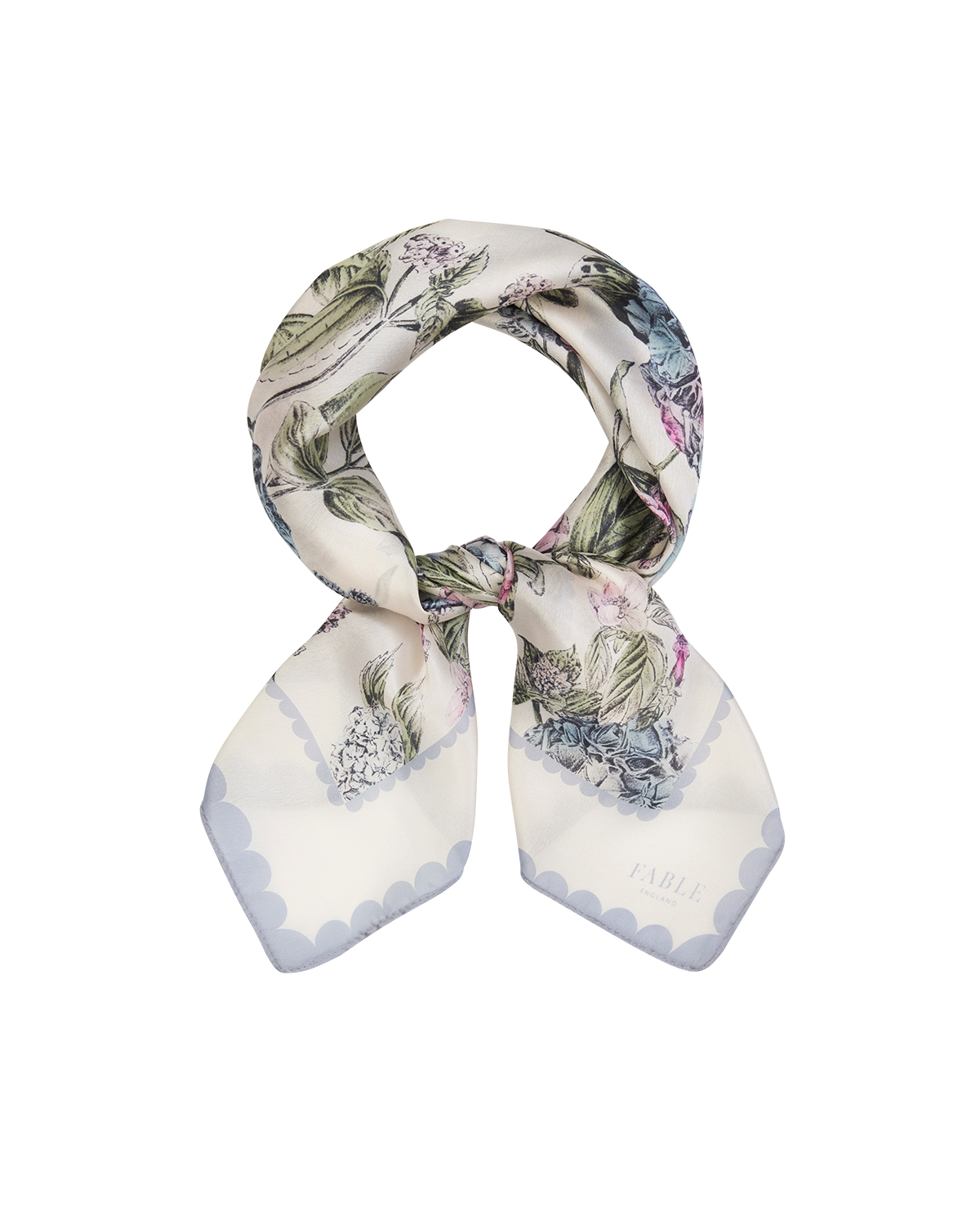 Ivory Hydrangea Square Scarf