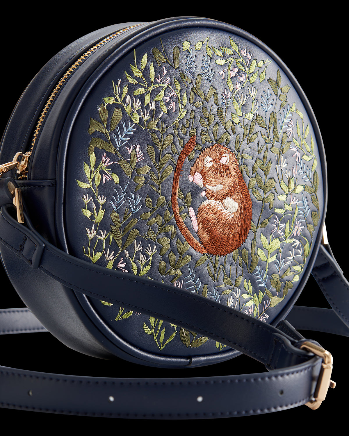 Bolso Redondo Chloe Lirón Bordado