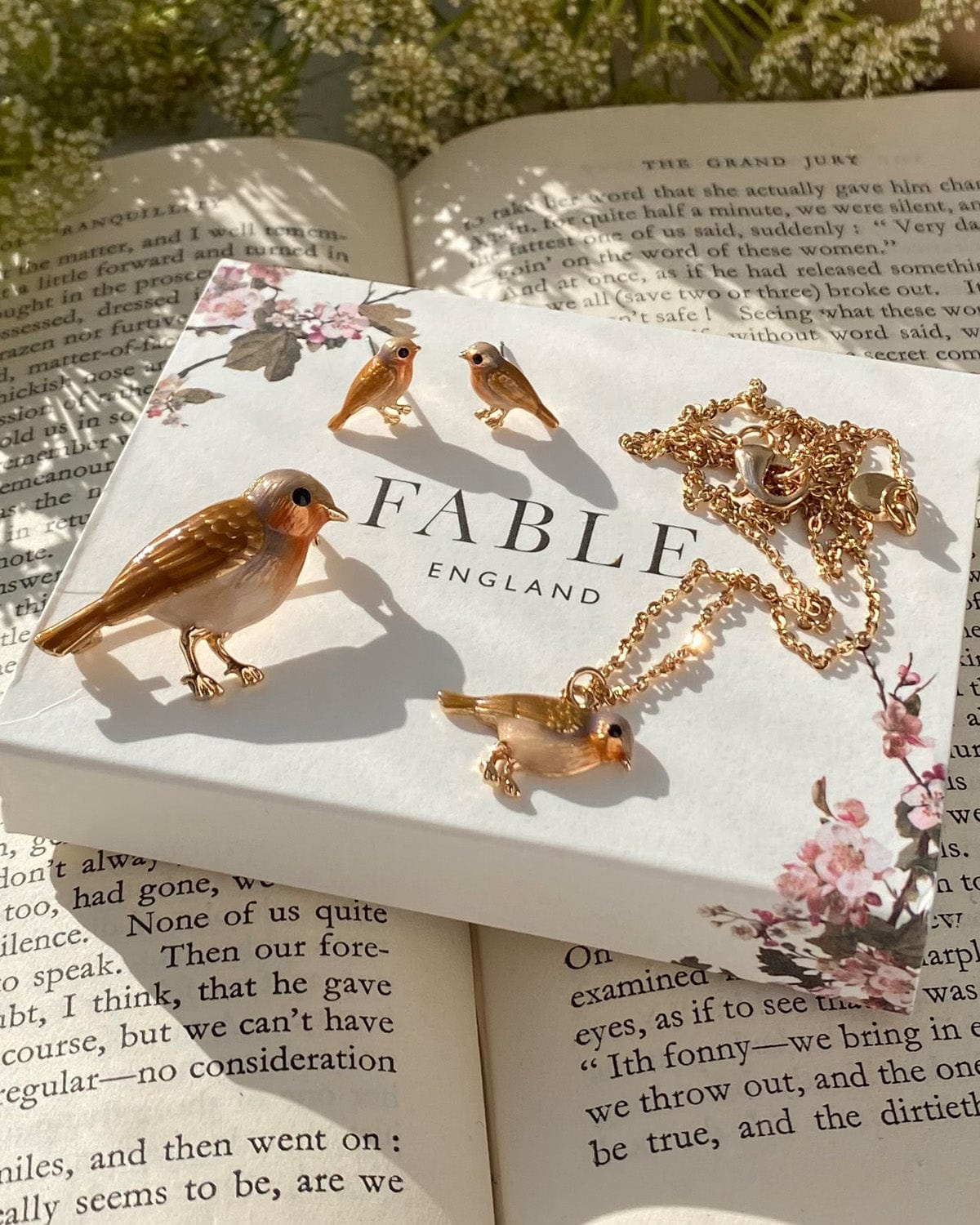 Enamel Robin Necklace by Fable England