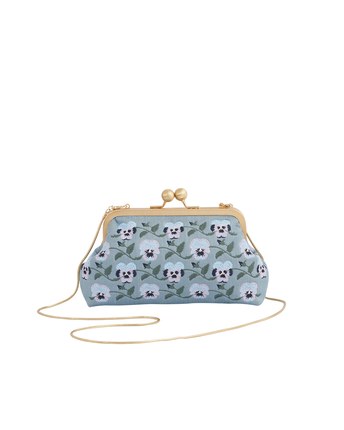 Pansy Victoriana Blue Clutch