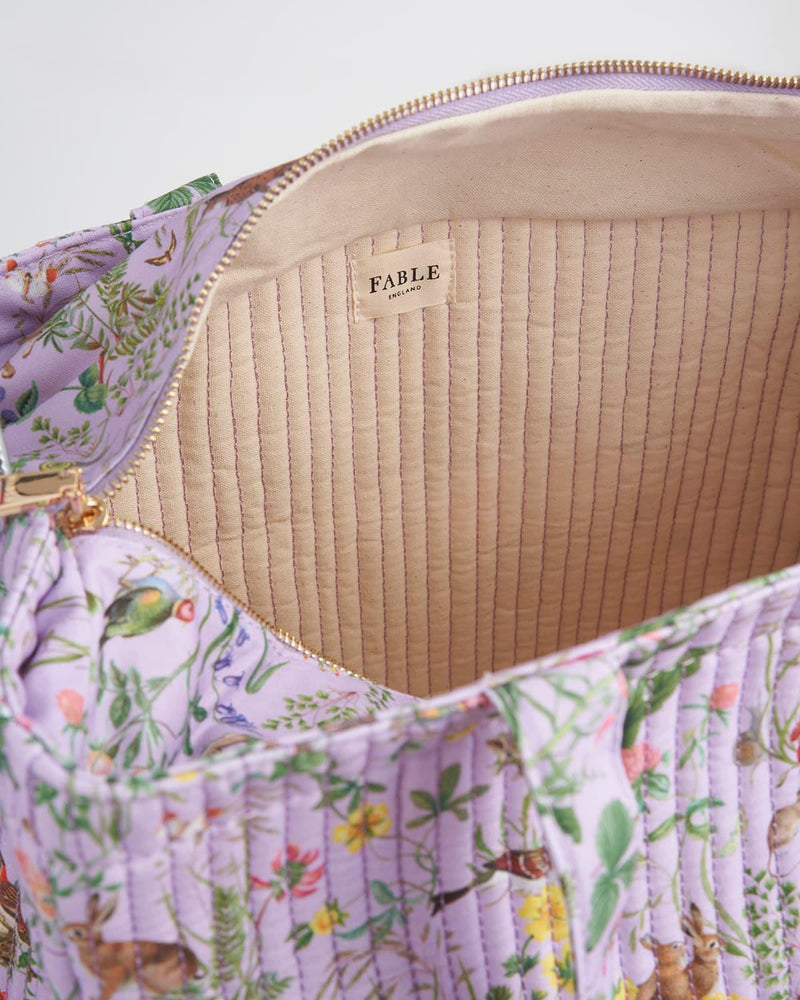 Fable Meadow Creatures Quilted Tote - Lilac by Fable England